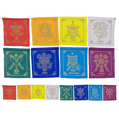 Prayer flags 8 auspicious signs